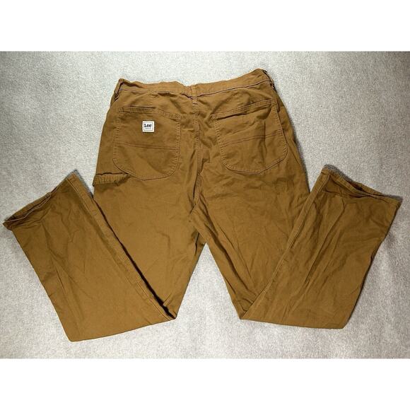 Lee Work wear Jeans Mens W36 L32 Carpenter Pants Brown Relaxed Straight Leg - Picture 14 of 16